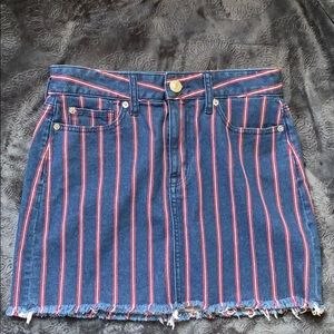 American Eagle hi-rise striped mini skirt